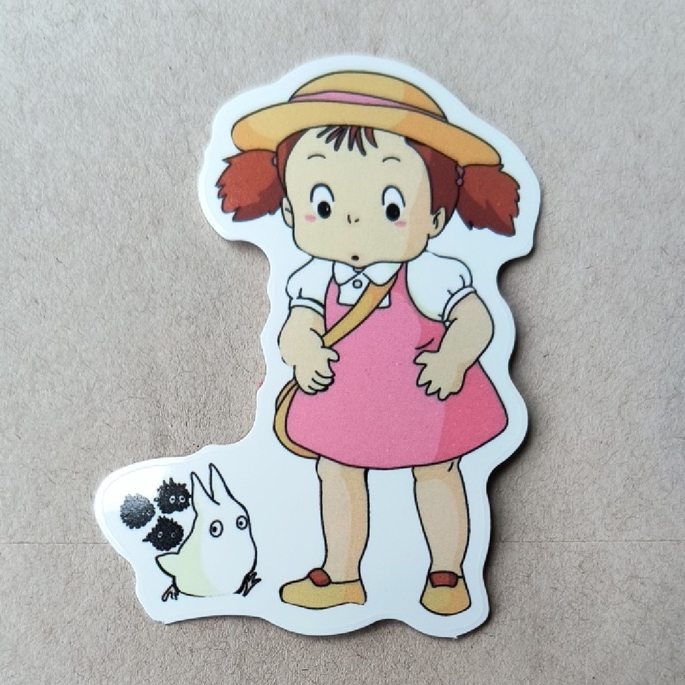Pink Cartoon Small Pets Sticker — Girl Character Design Totoro Studio Ghibli